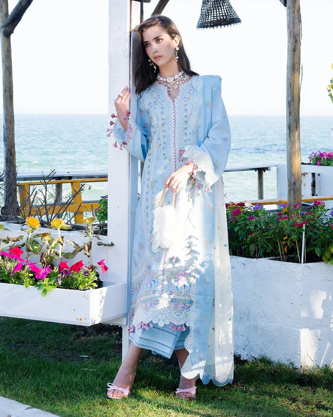 Fiona Blue Organza – view 3 – Poshaq