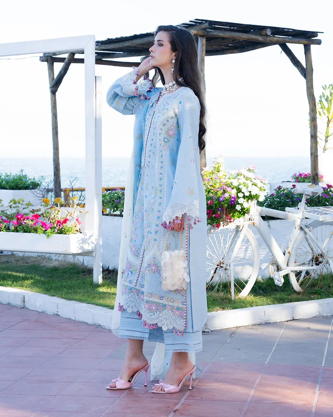 Fiona Blue Organza – view 5 – Poshaq