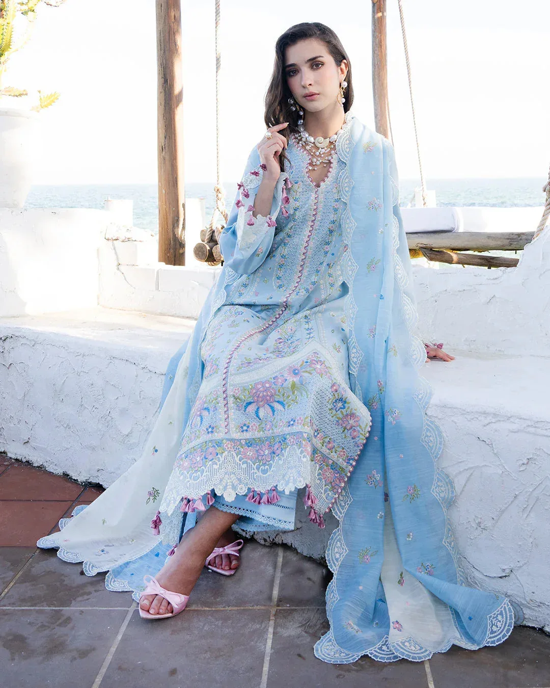 Fiona Blue Organza – view 7 – Poshaq