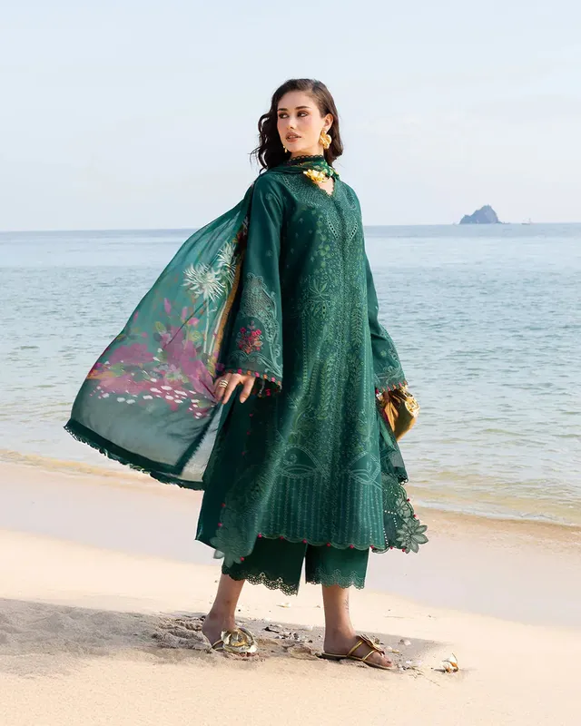 Fiona Green Organza – view 1 – Poshaq