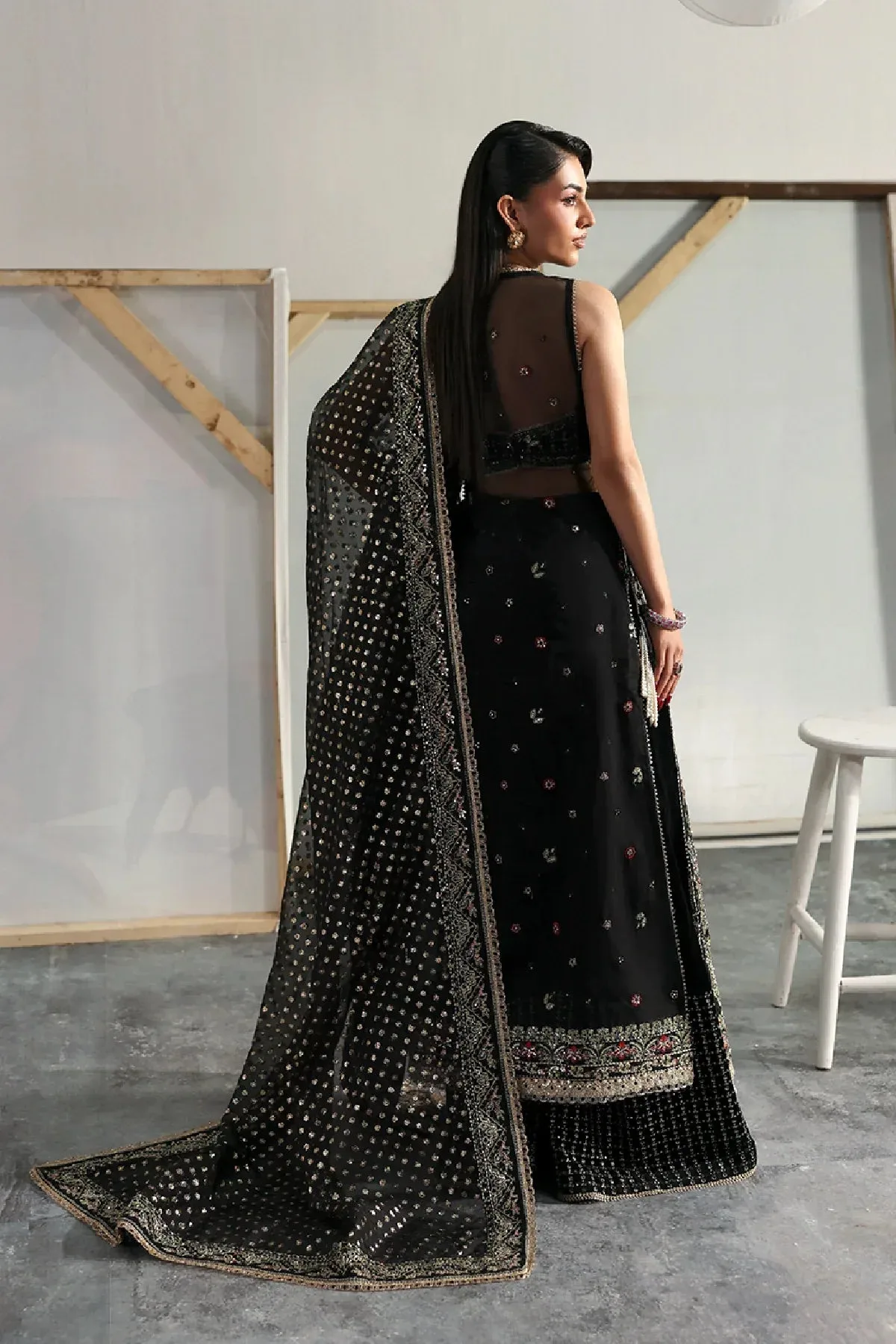 Zarposh Official Organza – view 2 – Poshaq
