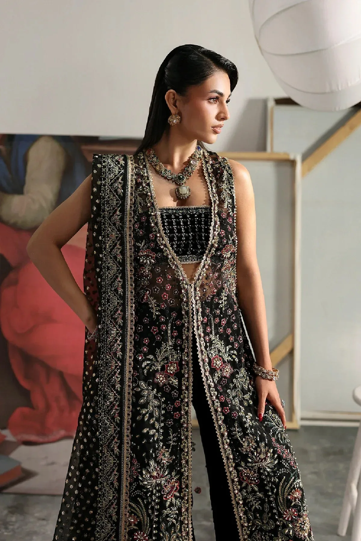 Zarposh Official Organza – view 3 – Poshaq