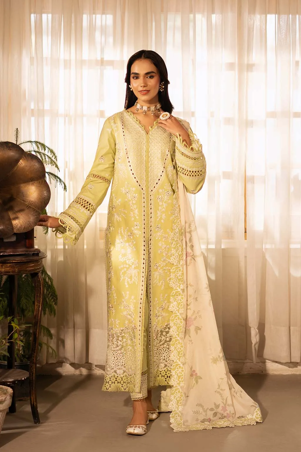 Zarposh Official Organza – view 1 – Poshaq