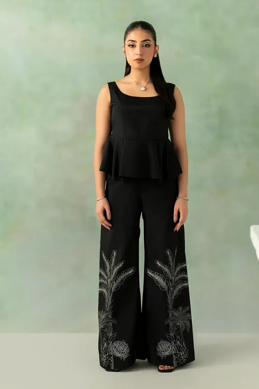 Zarposh Official Black Chiffon – view 1 – Poshaq