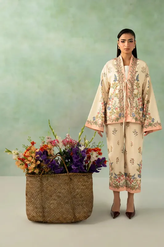 Zarposh Official Beige Chiffon – view 1 – Poshaq