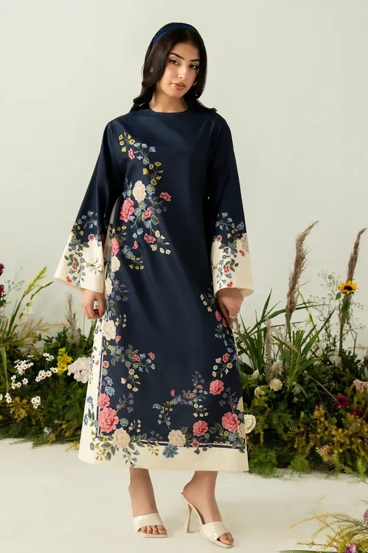 Zarposh Official Blue Raw Silk – view 1 – Poshaq