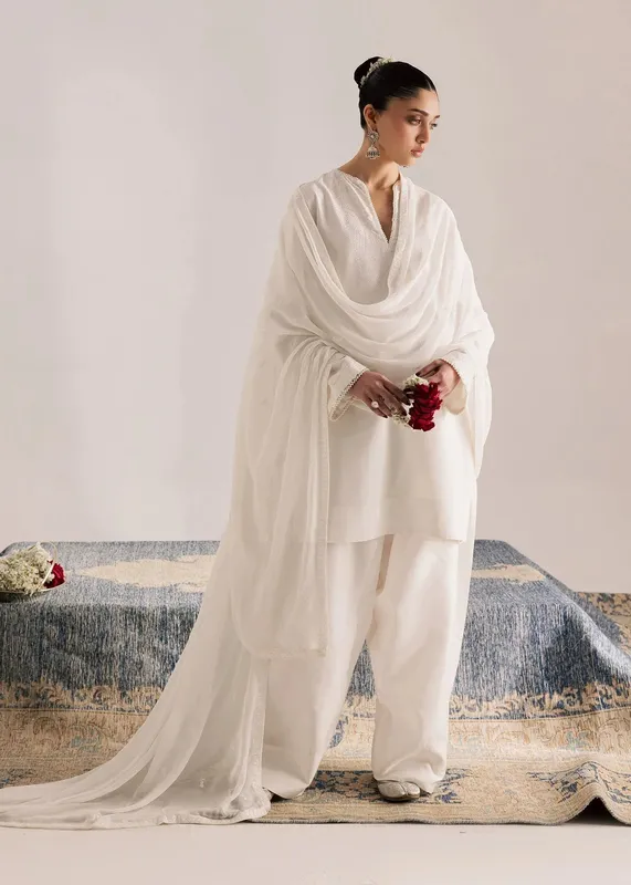 Sadaf Fawad Khan Silk Luxury Pret 26 White – view 1 – Poshaq