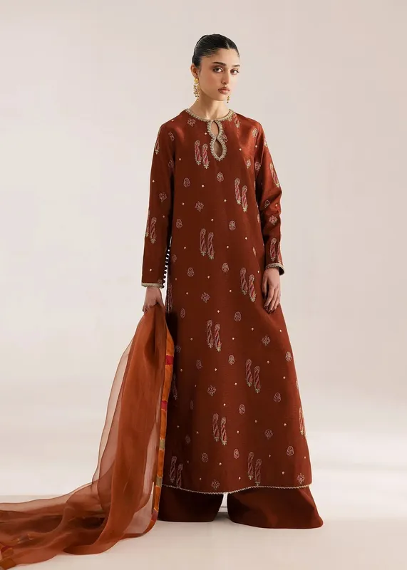 Sadaf Fawad Khan Silk Luxury Pret 26 Gold Organza – view 1 – Poshaq