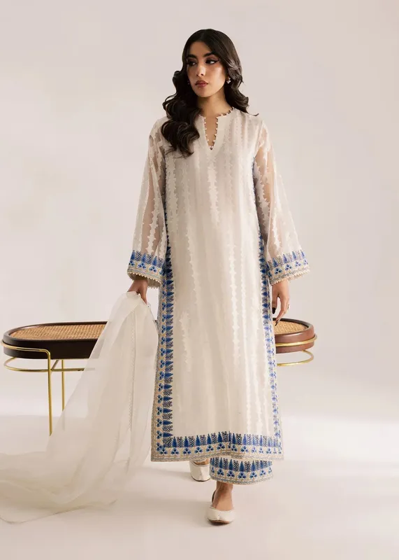Sadaf Fawad Khan Silk Luxury Pret 26 White – view 1 – Poshaq