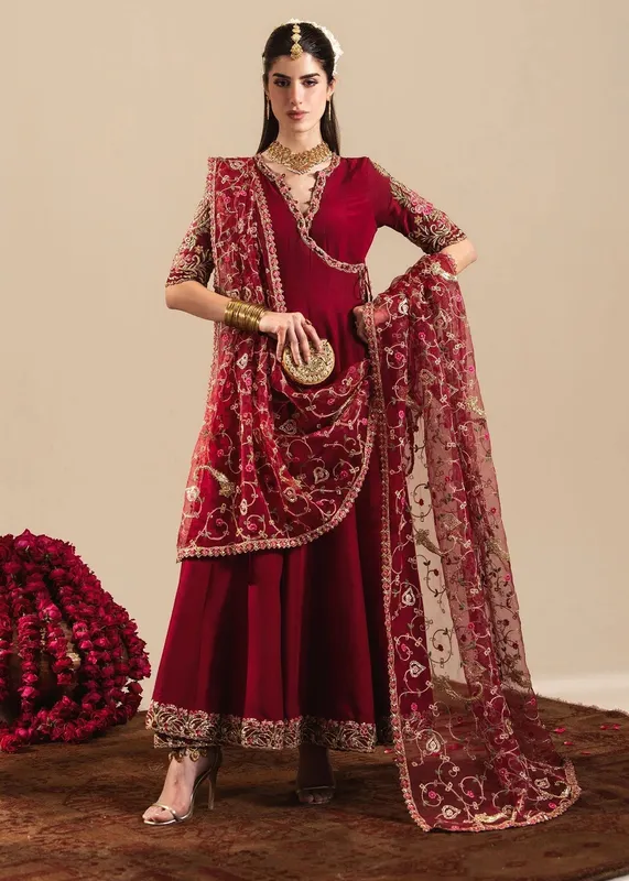 Sadaf Fawad Khan Nafees Wedding Formals Red Tissue – view 1 – Poshaq