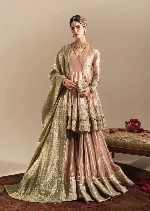 Sadaf Fawad Khan Nafees Wedding Formals Green Tissue – view 1 – Poshaq