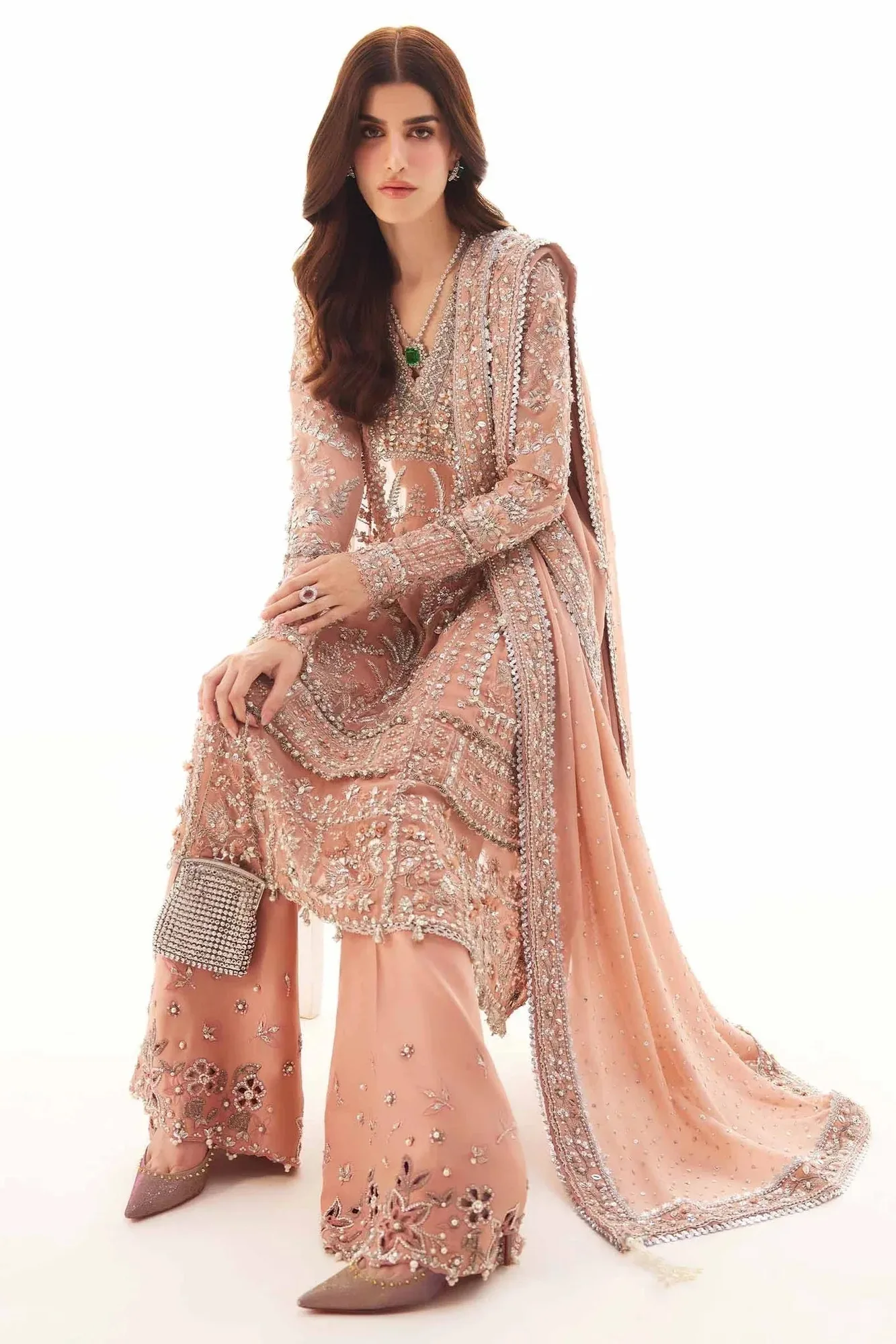Elan Wedding Formals Peach Chiffon – view 2 – Poshaq