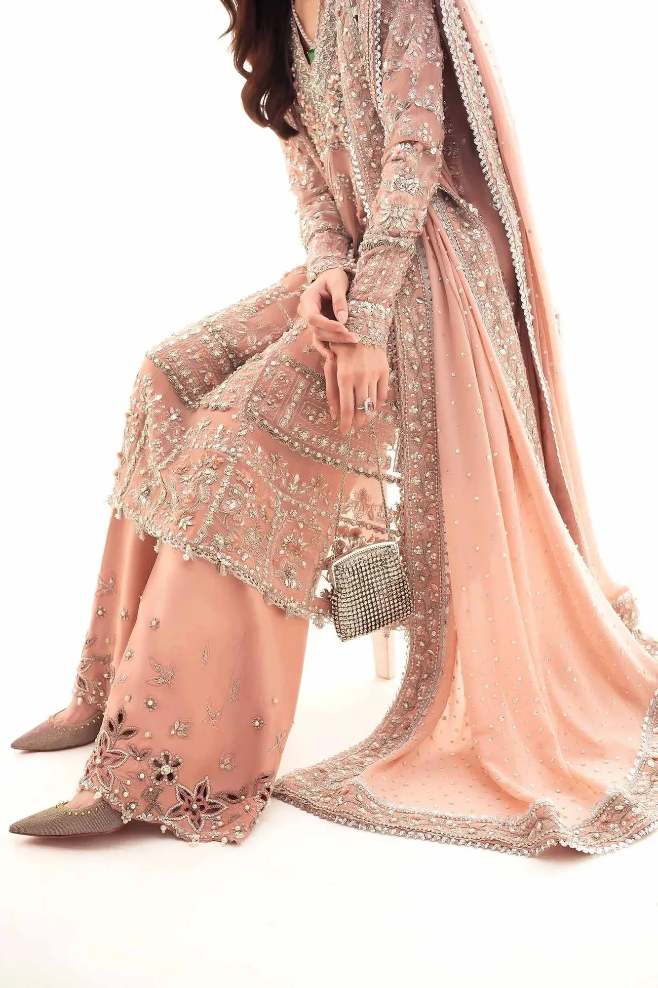 Elan Wedding Formals Peach Chiffon – view 4 – Poshaq