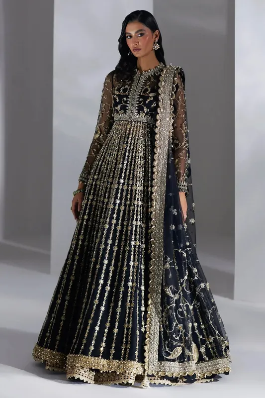 Elan Luxury Wedding Wears Gold Organza – view 1 – Poshaq