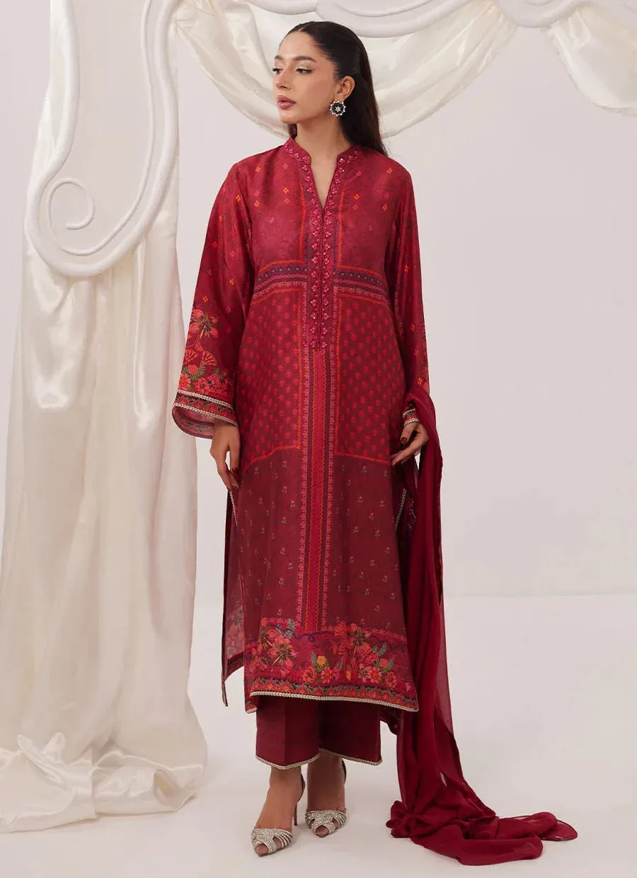 Farah Talib Aziz Frou Frou Ramadan Edit Black Raw Silk – view 1 – Poshaq