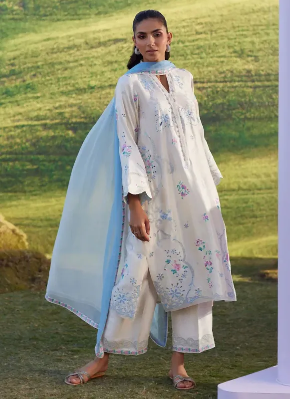 Farah Talib Aziz Luna Eid 26 Blue – view 1 – Poshaq