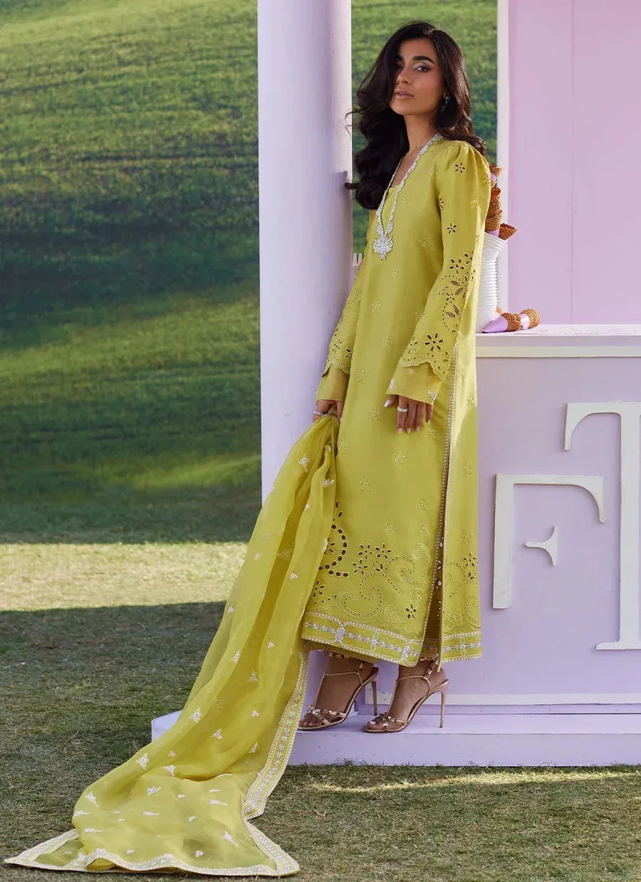 Farah Talib Aziz Luna Eid 26 Yellow Raw Silk – view 2 – Poshaq