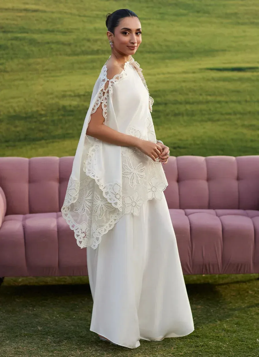 Farah Talib Aziz Luna Eid 26 Ivory Raw Silk – view 2 – Poshaq