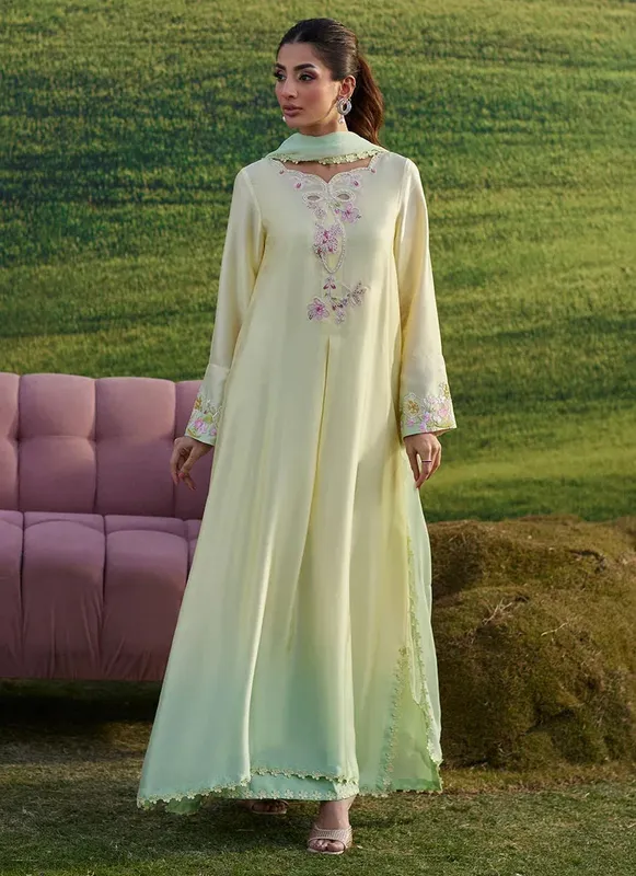 Farah Talib Aziz Luna Eid 26 Mint Chiffon – view 1 – Poshaq