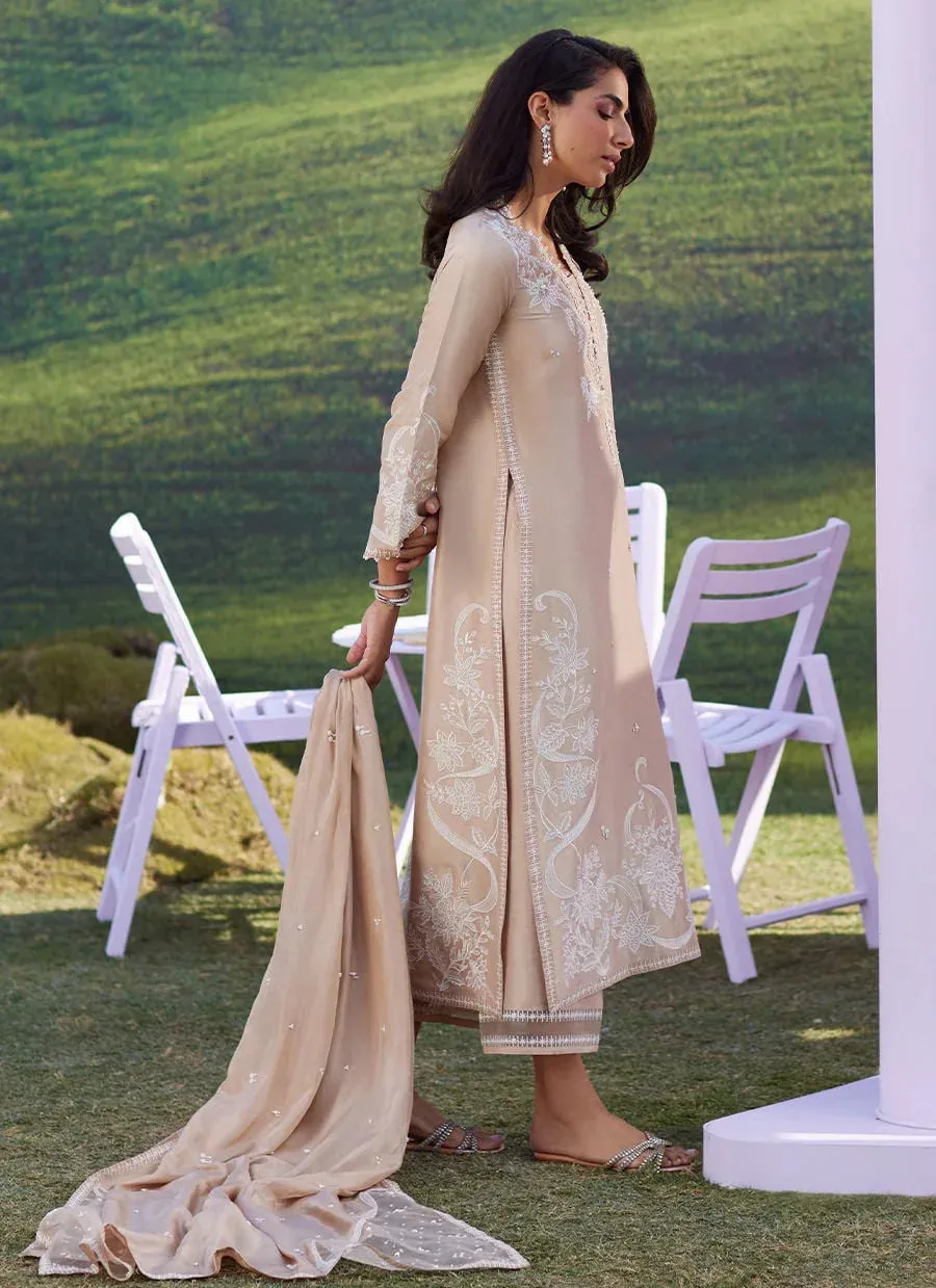 Farah Talib Aziz Luna Eid 26 Ivory Raw Silk – view 2 – Poshaq