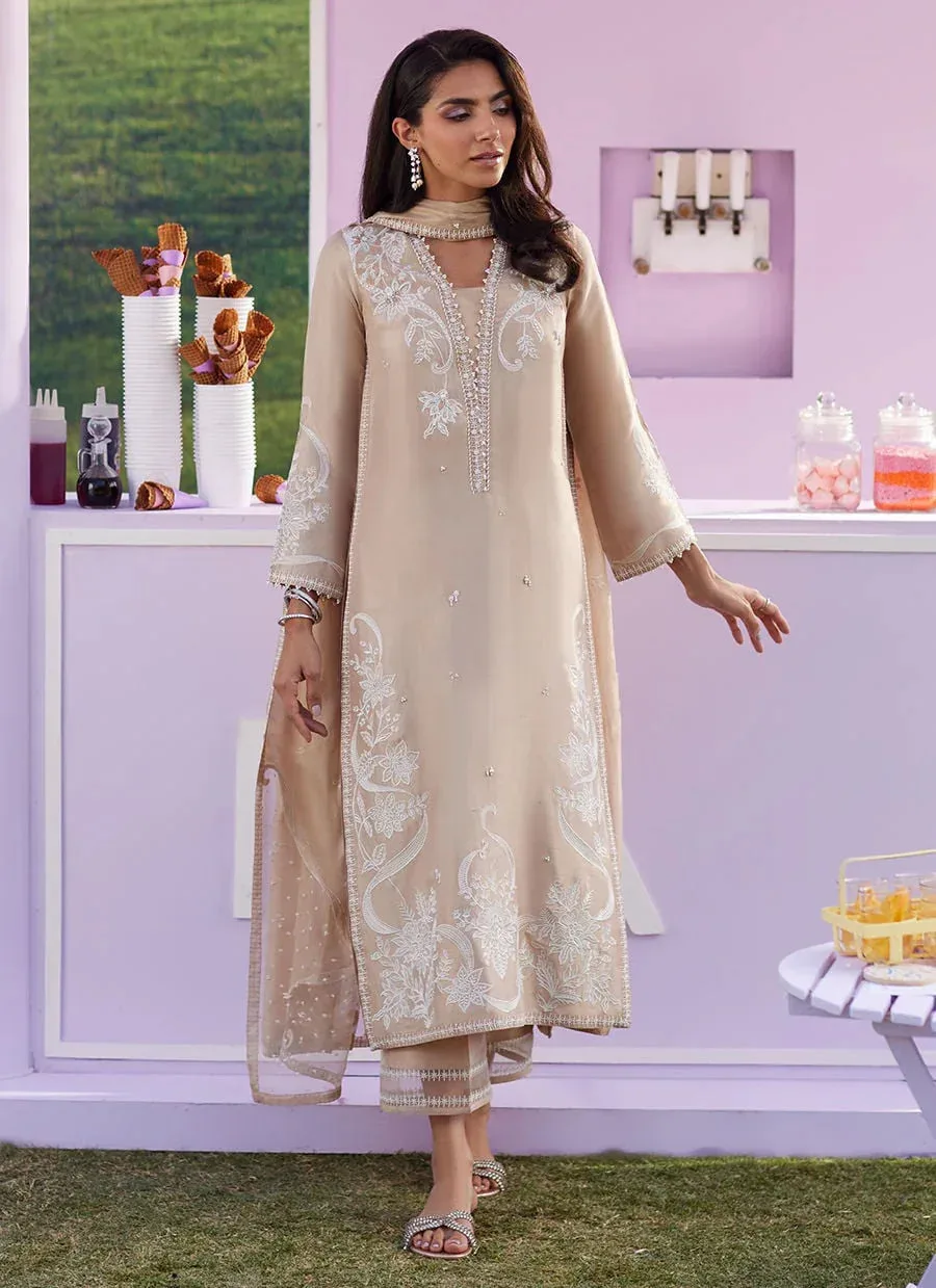 Farah Talib Aziz Luna Eid 26 Ivory Raw Silk – view 4 – Poshaq