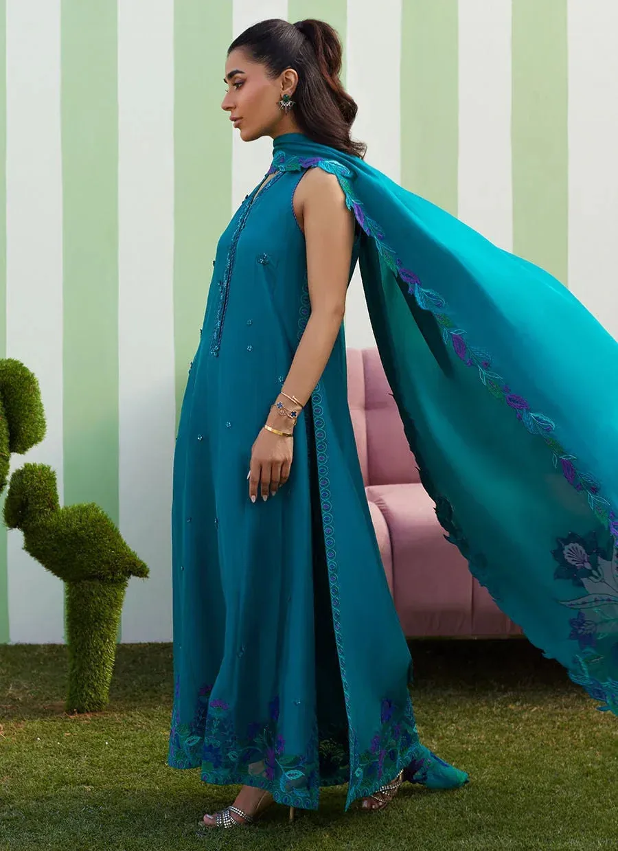 Farah Talib Aziz Luna Eid 26 Magenta Raw Silk – view 2 – Poshaq