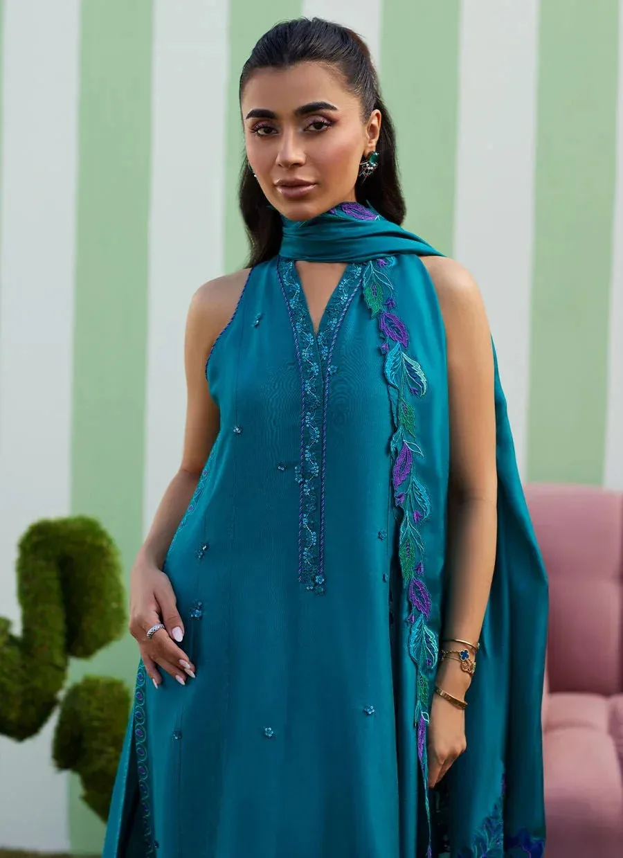 Farah Talib Aziz Luna Eid 26 Magenta Raw Silk – view 3 – Poshaq