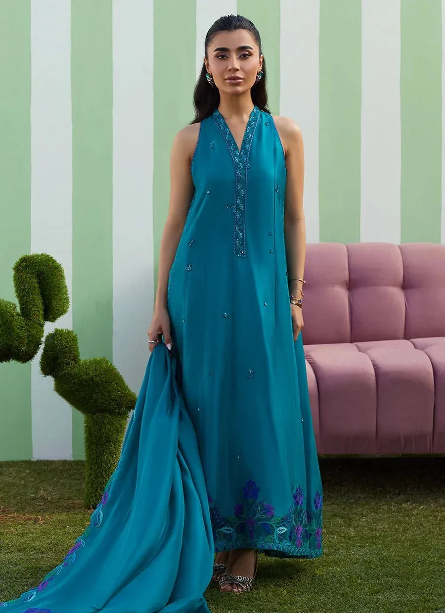 Farah Talib Aziz Luna Eid 26 Magenta Raw Silk – view 4 – Poshaq