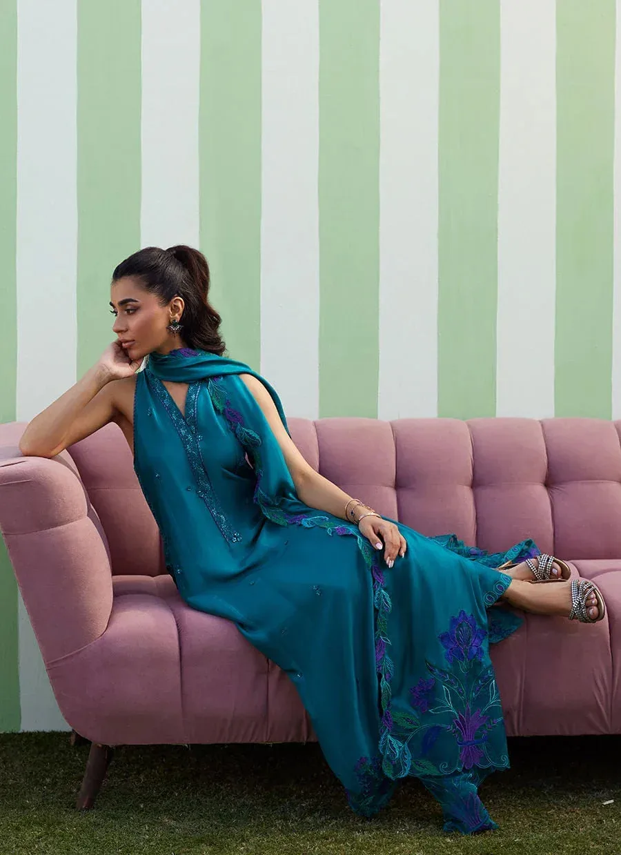 Farah Talib Aziz Luna Eid 26 Magenta Raw Silk – view 5 – Poshaq