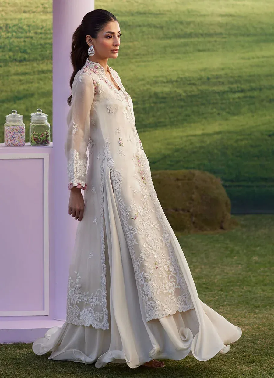 Farah Talib Aziz Luna Eid 26 White Organza – view 2 – Poshaq