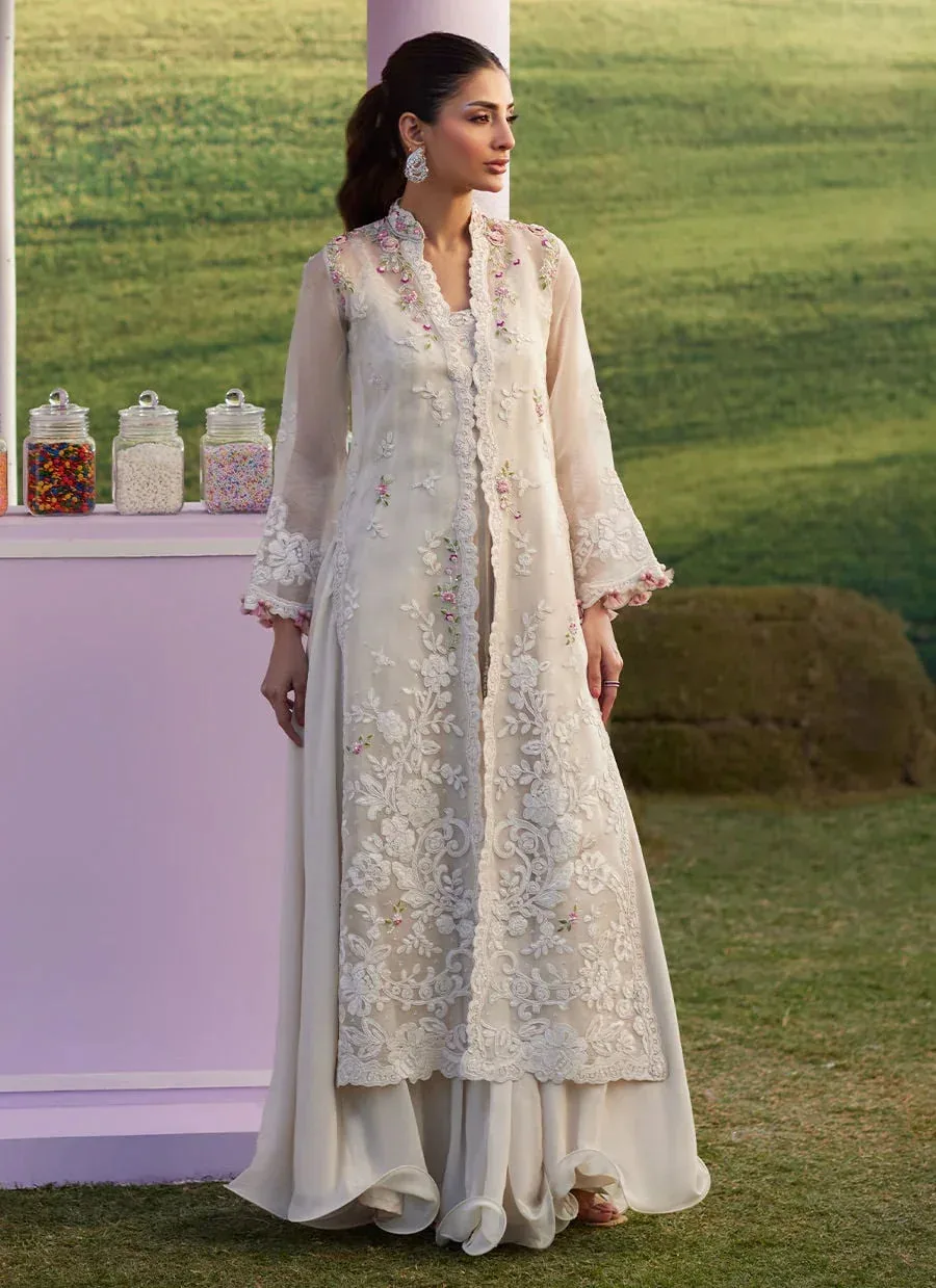 Farah Talib Aziz Luna Eid 26 White Organza – view 4 – Poshaq