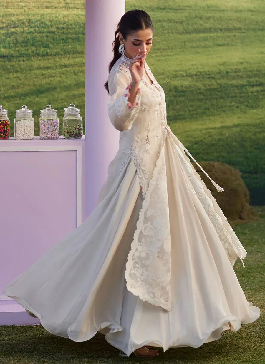 Farah Talib Aziz Luna Eid 26 White Organza – view 5 – Poshaq