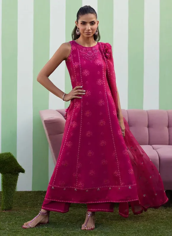 Farah Talib Aziz Luna Eid 26 Raw Silk – view 1 – Poshaq