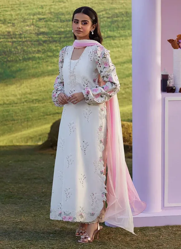 Farah Talib Aziz Luna Eid 26 Ivory Raw Silk – view 1 – Poshaq