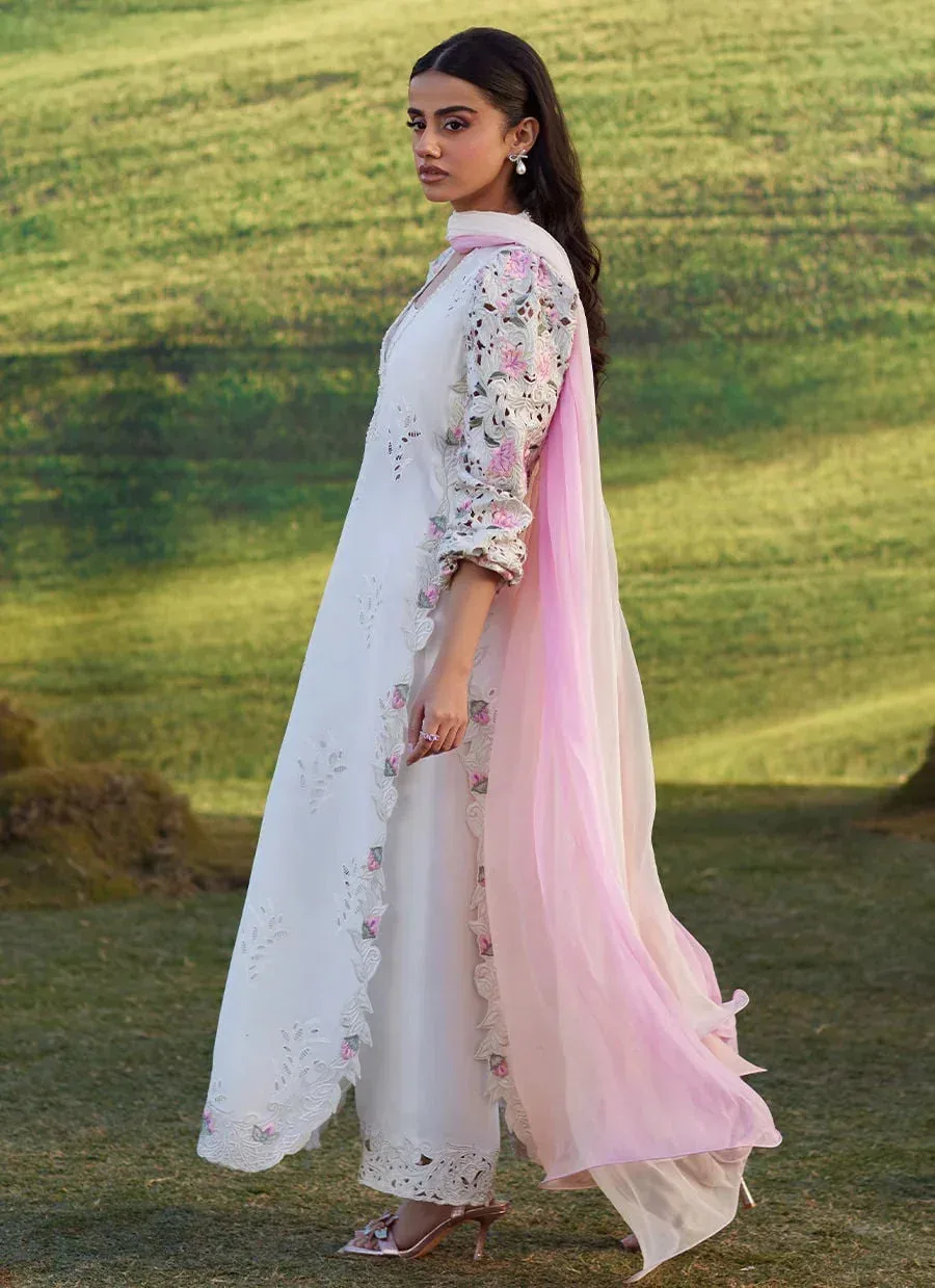 Farah Talib Aziz Luna Eid 26 Ivory Raw Silk – view 2 – Poshaq