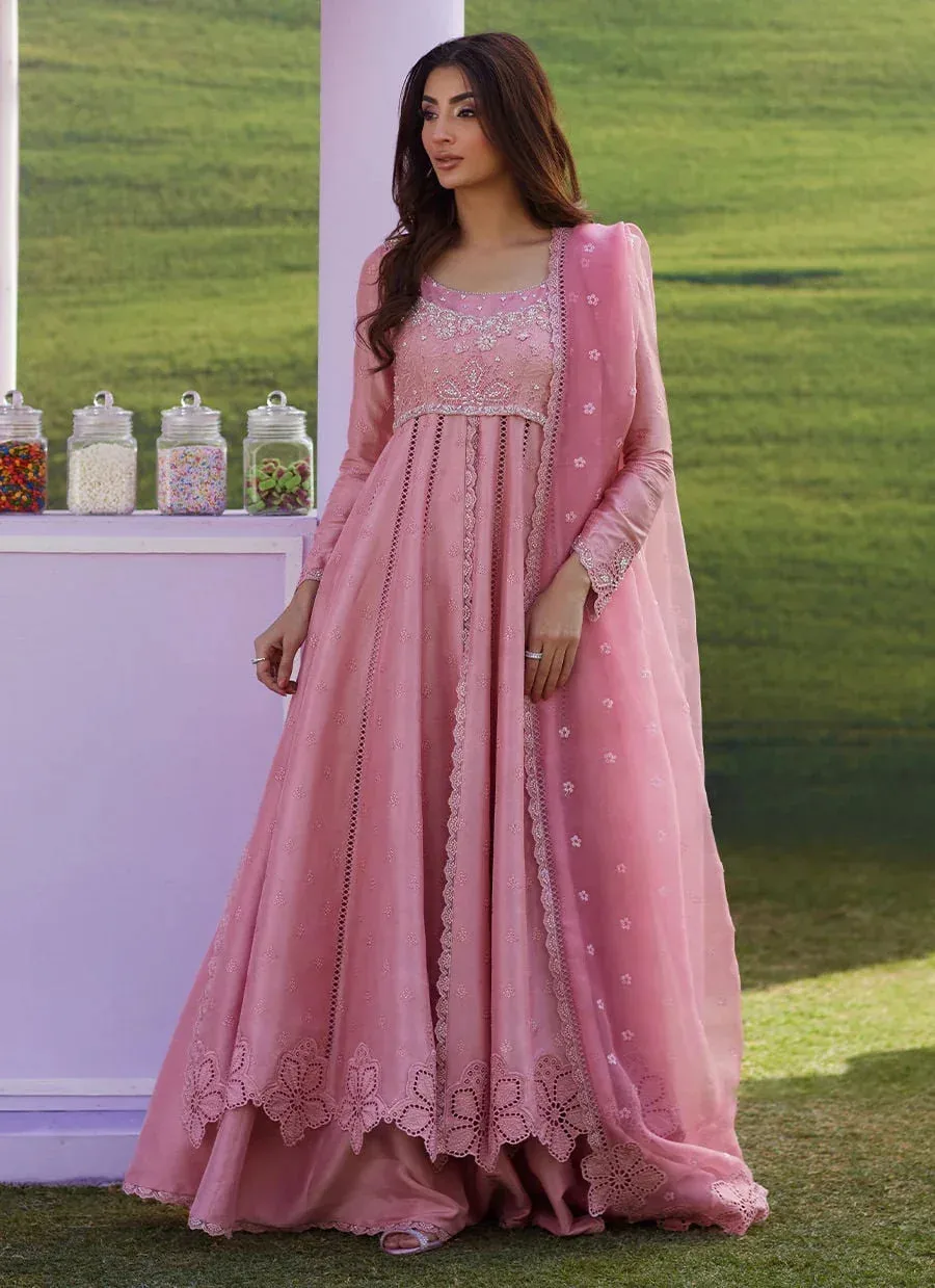 Farah Talib Aziz Luna Eid 26 Pink Raw Silk – view 1 – Poshaq