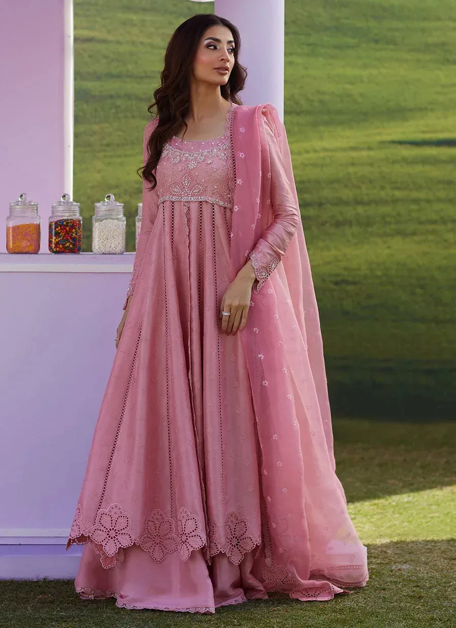 Farah Talib Aziz Luna Eid 26 Pink Raw Silk – view 4 – Poshaq