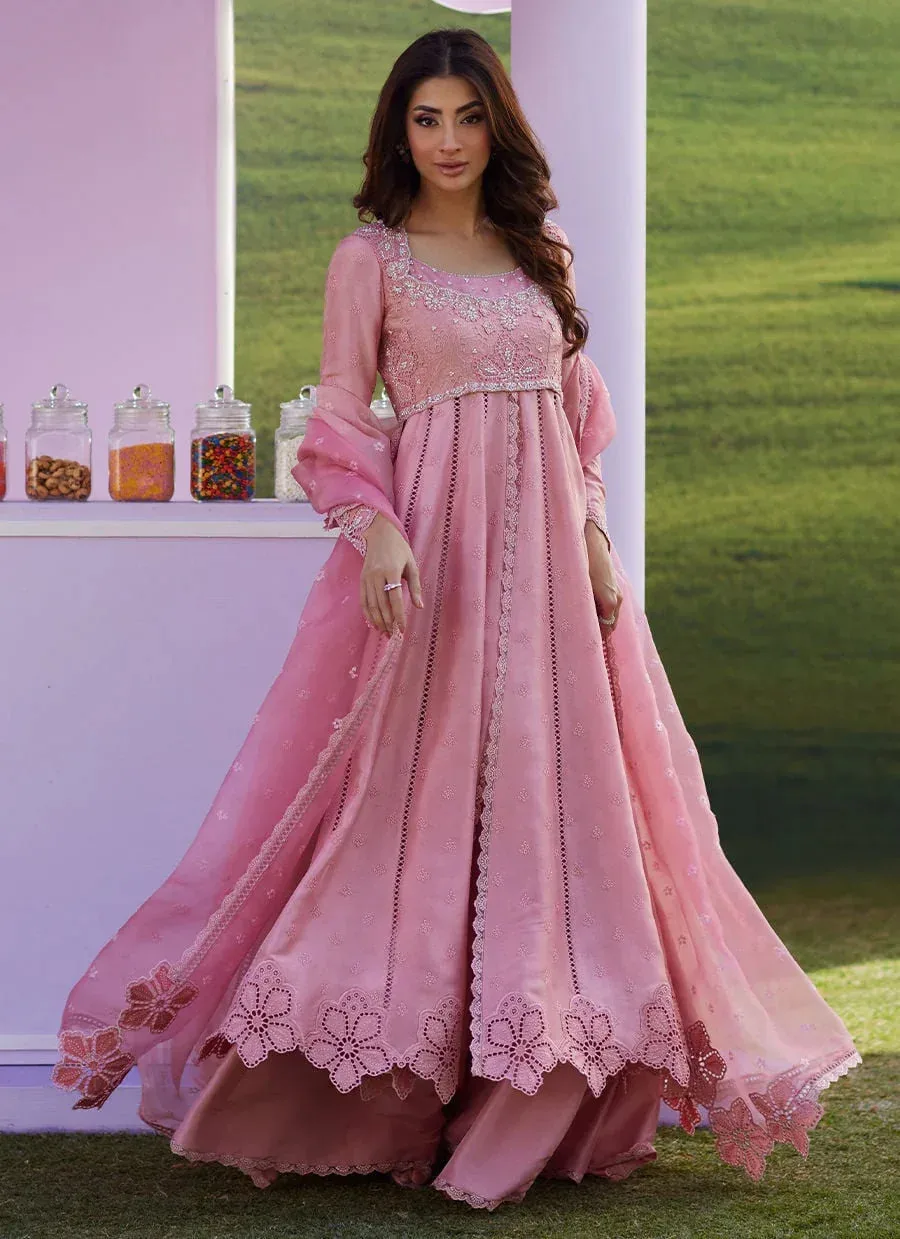 Farah Talib Aziz Luna Eid 26 Pink Raw Silk – view 5 – Poshaq
