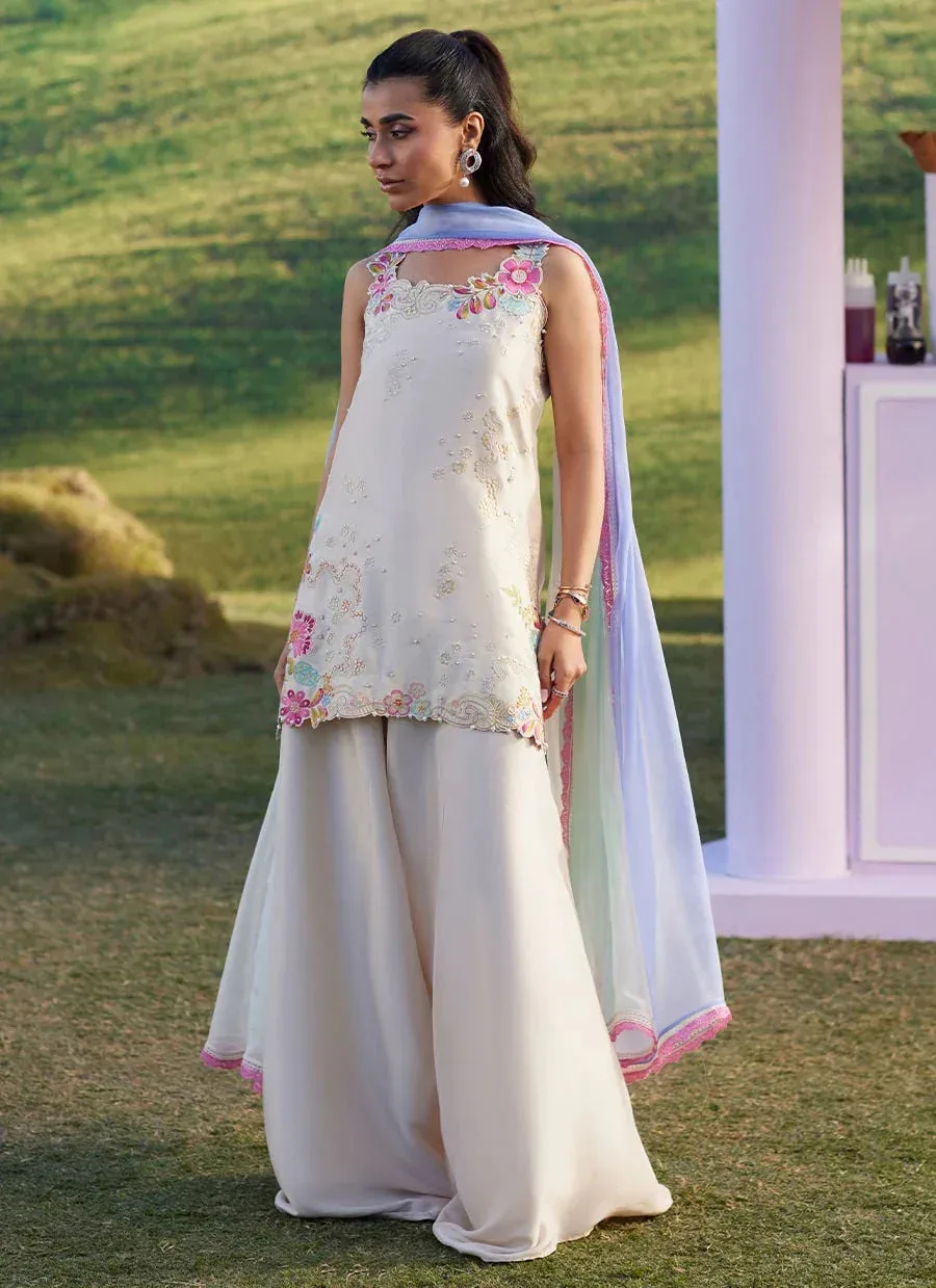 Farah Talib Aziz Luna Eid 26 Ivory Raw Silk – view 4 – Poshaq