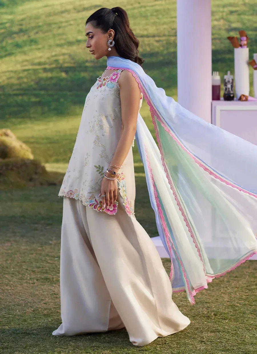 Farah Talib Aziz Luna Eid 26 Ivory Raw Silk – view 5 – Poshaq