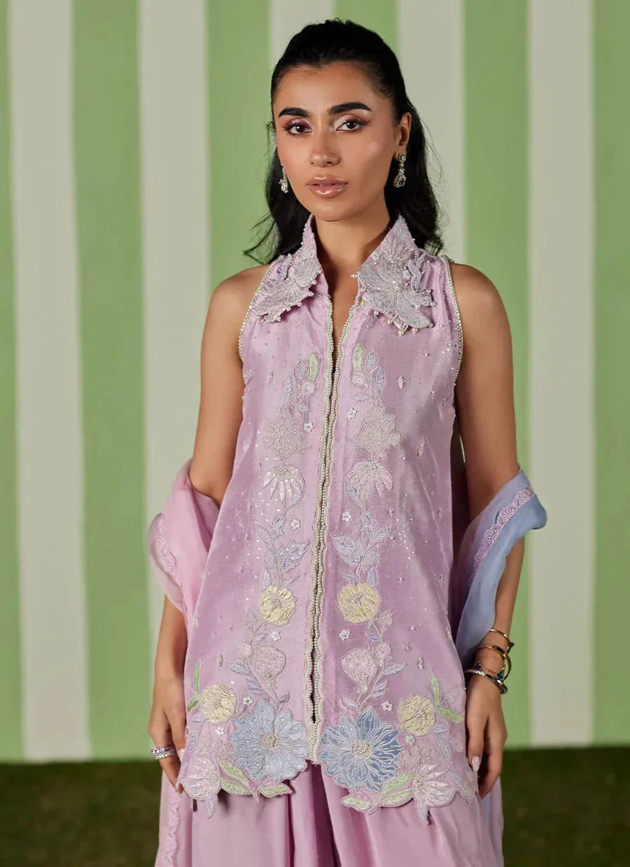 Farah Talib Aziz Luna Eid 26 Pink Chiffon – view 3 – Poshaq