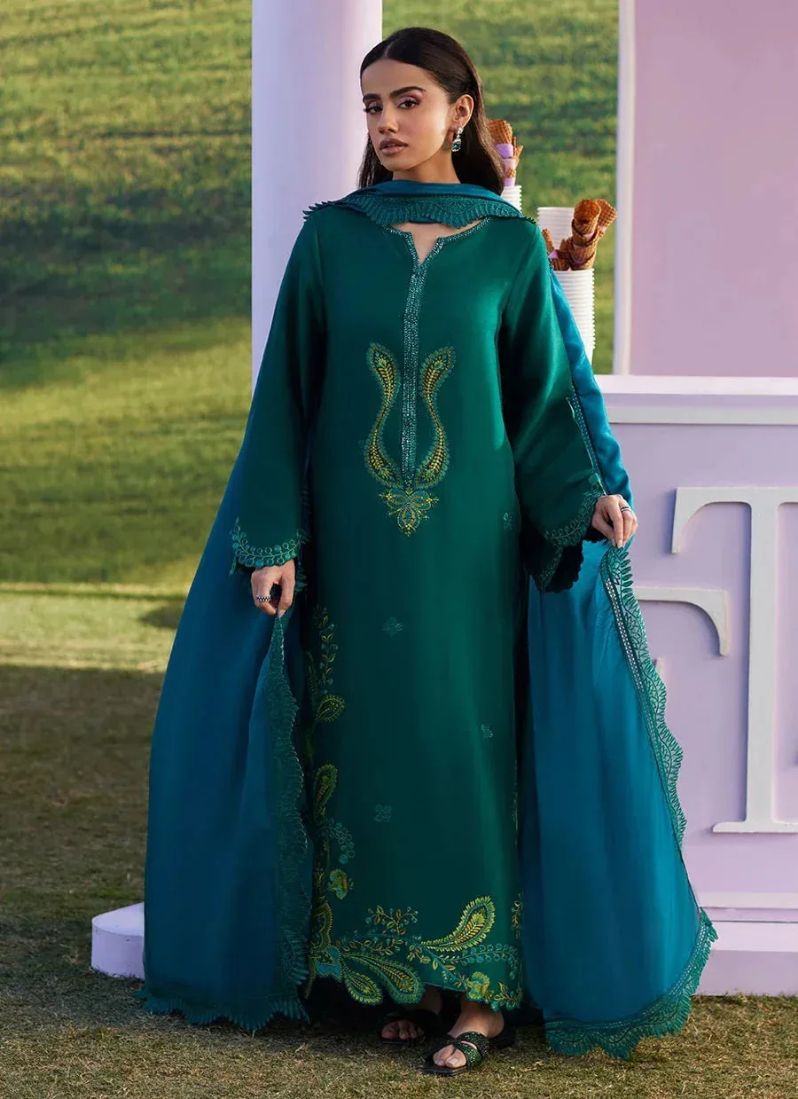 Farah Talib Aziz Luna Eid 26 Green – view 1 – Poshaq