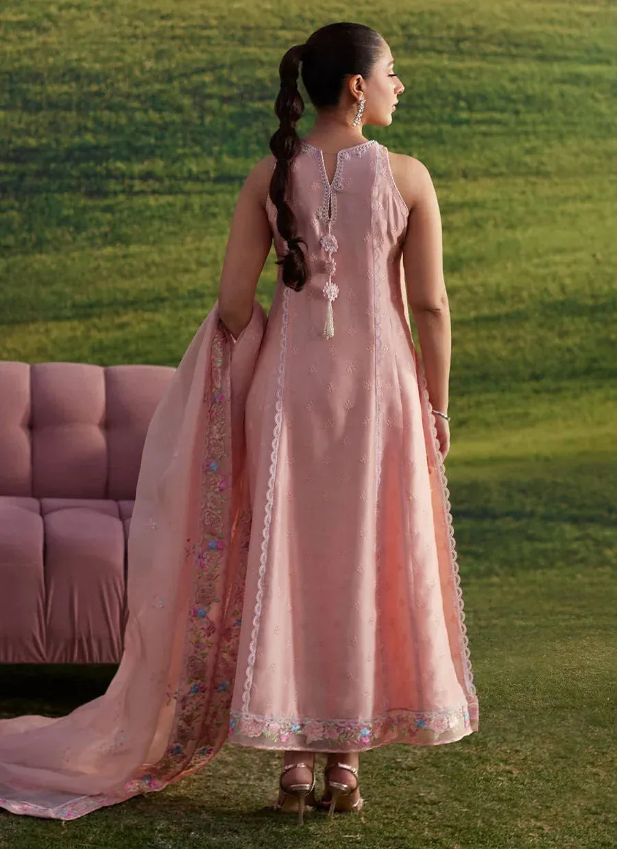 Farah Talib Aziz Luna Eid 26 Pink Raw Silk – view 2 – Poshaq