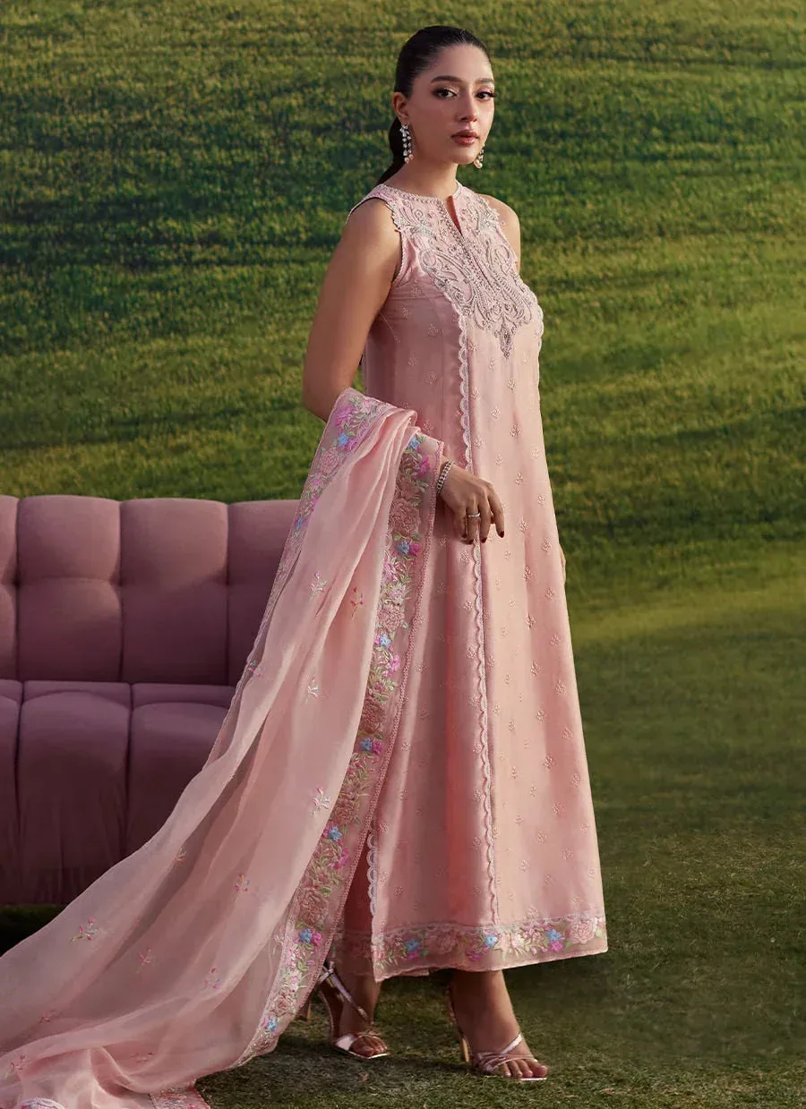 Farah Talib Aziz Luna Eid 26 Pink Raw Silk – view 4 – Poshaq