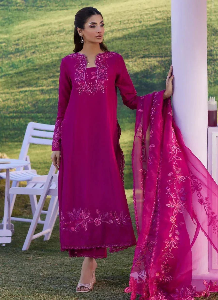 Farah Talib Aziz Luna Eid 26 Pink Raw Silk – view 4 – Poshaq