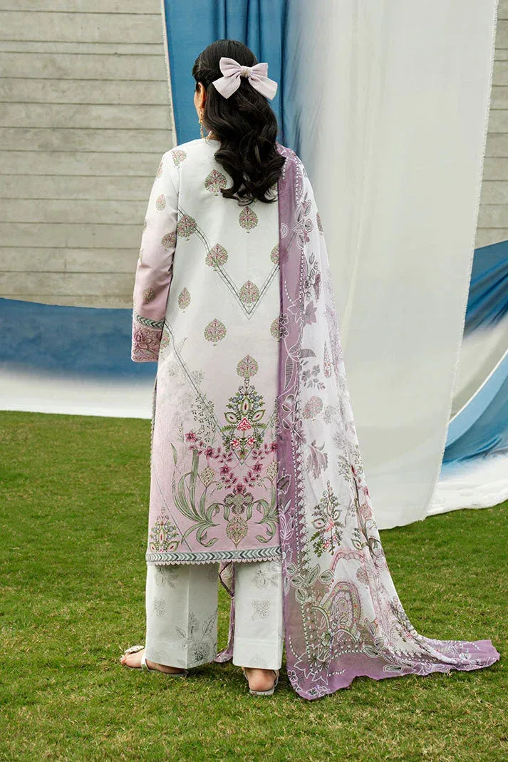 Imrozia Premium Dahlia Lawn Lavender Organza – view 2 – Poshaq
