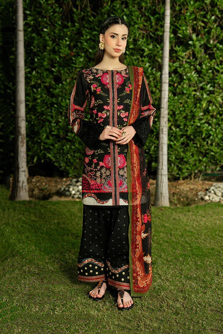 Imrozia Premium Dahlia Lawn Black Cotton – view 1 – Poshaq