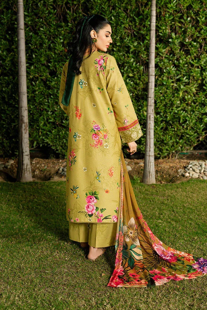 Imrozia Premium Dahlia Lawn Green Organza – view 2 – Poshaq