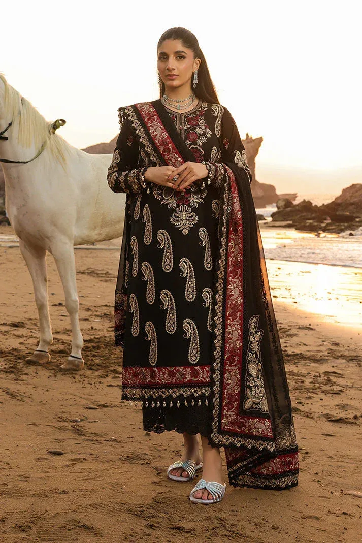 Imrozia Premium Hania Luxury Lawn 26 Maroon Raw Silk – view 1 – Poshaq
