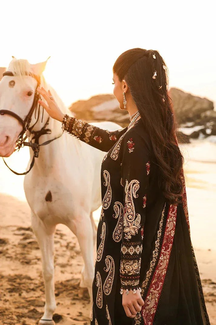 Imrozia Premium Hania Luxury Lawn 26 Maroon Raw Silk – view 4 – Poshaq